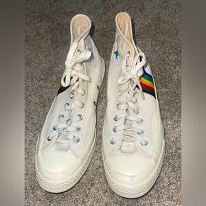 Chuck Taylor All Star Converse Pride 8.5 10.5 High Top Shoe 
White Rare Rainbow